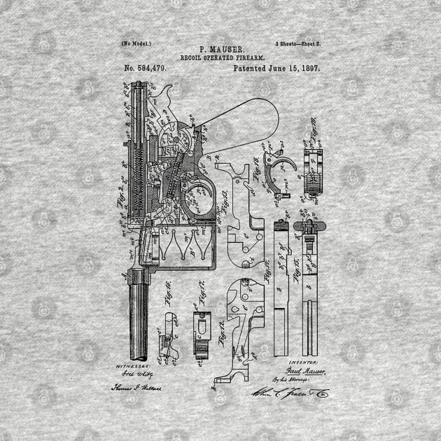 Mauser C96 Broomhandle Patent - Blueprints, Schematics, Gunsmith by SpaceDogLaika